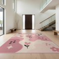 thumbnail image 1 of Design&I 8'x10' Washable Area Rug Sleek Flatweave Pet Friendly Pink Cream Whimsical Floral and Abstract Shapes Elegant Blend of Playful Botanicals for King Size Bedroom, Under Bed, 1 of 7