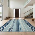 thumbnail image 1 of Design&I 8'x10' Washable Area Rug Sleek Flatweave Pet Friendly Recycled Herringbone Diagonal Contemporary Nautical Navy for King Size Bedroom, Under Bed, 1 of 7