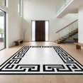thumbnail image 1 of Design&I 8'x10' Washable Area Rug Sleek Flatweave Pet Friendly Traditional Greek Key Geometric Border Interlocking Meander Motif for King Size Bedroom, Under Bed, 1 of 7