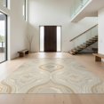 thumbnail image 1 of Design&I 8'x10' Washable Area Rug Snag-Free Beige Cream Curved Angular Symmetrical Layout Contemporary Neutral for Dining Room, Large Office, Lounge, 1 of 7