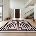 thumbnail image 1 of Design&I 8'x10' Washable Area Rug Snag-Free Pink Maze Inspired Geometric Interlocking Grid Motif Abstract for Dining Room, Large Office, Lounge, 1 of 7
