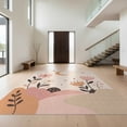 Pastel Large Rug Design&I 8'x10' Washable Area Rug Snag-Free Pink Pastel Peach Floral ...