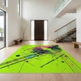 thumbnail image 1 of Design&I 8'x10' Washable Area Rug Snag-Free Record Vinyl Retro Abstract Turntable Vibrant Musical Splatter Motif for Dining Room, Large Office, Lounge, 1 of 7