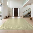 thumbnail image 1 of Design&I 8'x10' Washable Area Rug Snag-Free Sage Farmhouse Cream Motif Symmetrical Border Bathroom Waffle for Dining Room, Large Office, Lounge, 1 of 7