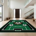 thumbnail image 1 of Design&I 8'x10' Washable Area Rug Snag-Free Soccer Tournament Field Motif Door Center Goal Markings Striped for Dining Room, Large Office, Lounge, 1 of 7