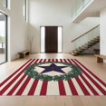 thumbnail image 1 of Design&I 8'x10' Washable Area Rug Snag-Free Stripe Frame Botanical Leaves Striped Round Patriotic Wreath Playful Expressive for Dining Room, Large Office, Lounge, 1 of 7
