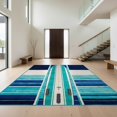 thumbnail image 1 of Design&I 8'x10' Washable Area Rug Snag-Free Surfboard Beach Tropical Stripe Design With Wave Motif Accents for Dining Room, Large Office, Lounge, 1 of 7