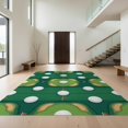 thumbnail image 1 of Design&I 8'x10' Washable Area Rug Sport Park Layout With Flag Pin And Fairway Stripe Design Golf Ball Refined for King Size Bedroom, Under Bed, Sleek Flatweave Pet Friendly, 1 of 7