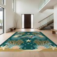 thumbnail image 1 of Design&I 8'x10' Washable Area Rug Turtle Nautical Coral Reef Starfish Border Underwater Crab Whale Flowing Dynamic for Living Room, Family Extra Large Skid-Resistant Low Profile, 1 of 7