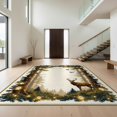 thumbnail image 1 of Design&I 8'x10' Washable Area Rug Woodland Deer Hunting Scene With Bear Paw Prints And Antler Details for King Size Bedroom, Under Bed, Sleek Flatweave Pet Friendly, 1 of 7