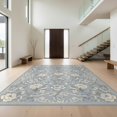 thumbnail image 1 of Design&I 9'x12' Washable Area Rug Chinoiserie Floral Bird Vintage Garden With Scrolling Branch Border for Master Suite, Under Bed, Sleek Flatweave Pet Friendly, 1 of 7