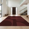 thumbnail image 1 of Design&I 9'x12' Washable Area Rug Deep Burgundy Geometric Design Modern Abstract with Bold Shapes for Dining Room, Basement, Large Office, Snag-Free, 1 of 7