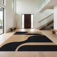 thumbnail image 1 of Design&I 9'x12' Washable Area Rug Giant Skid-Resistant Black Beige Abstract Curves and Fluid Lines Design Elegant Modern Artistic for Great Room, Large Living, 1 of 7