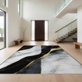 thumbnail image 1 of Design&I 9'x12' Washable Area Rug Giant Skid-Resistant Geometric Abstract Swirl Stripe Drift Vein Mineral Interlocking for Great Room, Large Living, 1 of 7
