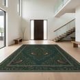thumbnail image 1 of Design&I 9'x12' Washable Area Rug Giant Skid-Resistant Moody Forest Perched Botanical Vines Symmetrical Whimsical Layout for Great Room, Large Living, 1 of 7