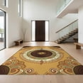 thumbnail image 1 of Design&I 9'x12' Washable Area Rug Giant Skid-Resistant Record Vinyl Circular Theme Covering Ornate Border Music Cd Disc for Great Room, Large Living, 1 of 7