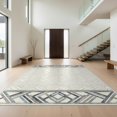 thumbnail image 1 of Design&I 9'x12' Washable Area Rug Herringbone Farmhouse Geometric Layout Ends Interlocking Washed Flowing Dynamic for Master Suite, Under Bed, Sleek Flatweave Pet Friendly, 1 of 7