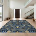 thumbnail image 1 of Design&I 9'x12' Washable Area Rug Nautical Seashell Starfish Kanagawa Wave Ocean Themed Turtle Round Refined for Master Suite, Under Bed, Sleek Flatweave Pet Friendly, 1 of 7