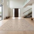 thumbnail image 1 of Design&I 9'x12' Washable Area Rug Pink Beige Distressed Vintage Allover Boho Faded Cream Sage Shack for Master Suite, Under Bed, Sleek Flatweave Pet Friendly, 1 of 7