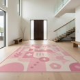 thumbnail image 1 of Design&I 9'x12' Washable Area Rug Pink Cream Geometric and Floral Artistry Design Contemporary with Accents for Dining Room, Basement, Large Office, Snag-Free, 1 of 7