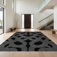 thumbnail image 1 of Design&I 9'x12' Washable Area Rug Round Dual Snake Serpent Facing Inward Snakes Minimalist Print for Dining Room, Basement, Large Office, Snag-Free, 1 of 7