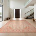 thumbnail image 1 of Design&I 9'x12' Washable Area Rug Sleek Flatweave Pet Friendly Bordered Vintage Medallion With Floral Corner Ornament Frame for Master Suite, Under Bed, 1 of 7