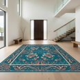 thumbnail image 1 of Design&I 9'x12' Washable Area Rug Snag-Free Coral Reef Nautical Border Motifs Marine Ocean Fish Turtle Mosaic Playful for Dining Room, Basement, Large Office, 1 of 7