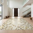 thumbnail image 1 of Design&I 9'x12' Washable Area Rug Snag-Free Neutral Botanical Vine Scattered Delicate Sprigs Beige Cream for Dining Room, Basement, Large Office, 1 of 7