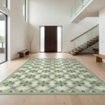 thumbnail image 1 of Design&I 9'x12' Washable Area Rug Snag-Free Sage Cream Symmetrical Border Network Balanced Framework Bathroom for Dining Room, Basement, Large Office, 1 of 7