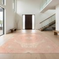 thumbnail image 1 of Design&I 9'x12' Washable Area Rug Snag-Free Shaped Border Bordered Scallop Frame Solid Gaura Scroll Detail for Dining Room, Basement, Large Office, 1 of 7