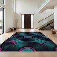 thumbnail image 1 of Design&I 9'x12' Washable Area Rug Vinyl Record Cd Retro Funky Wave Tapete Redondo Groovy Wet Music Refined for Great Room, Large Living Giant Skid-Resistant, 1 of 7