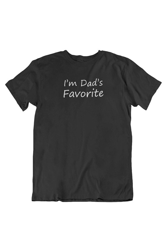 Design I'm Dad's Favorite. Proud Printed Unisex T-Shirt for Son, Daughter, Men & Women Black