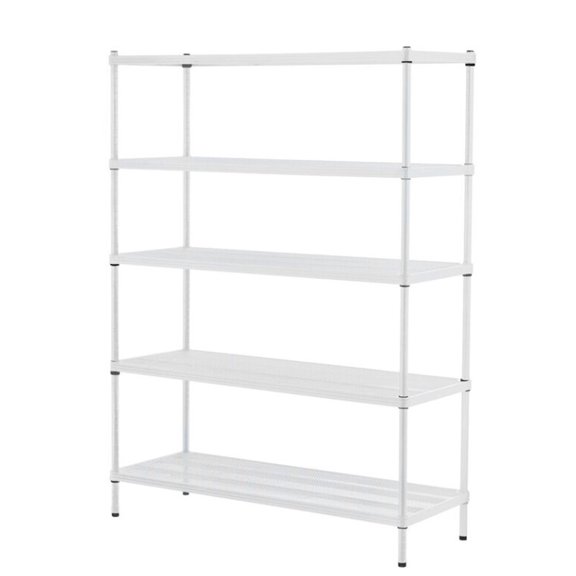 Design Ideas MeshWorks 5-Tier Metal Storage Shelving Unit Rack, Sage ...