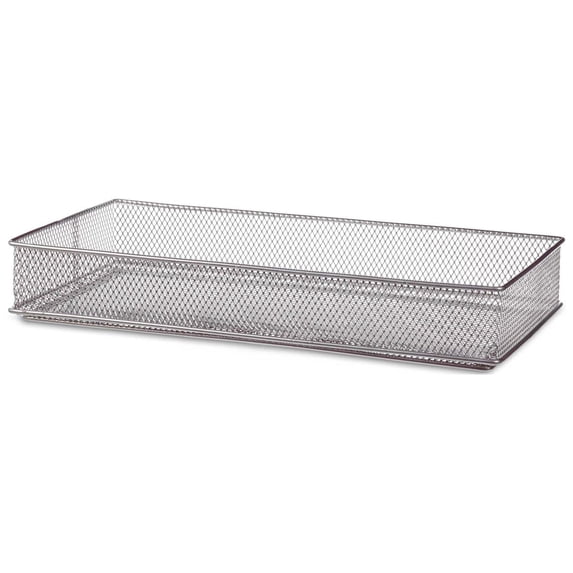 Design Ideas Mesh DrawerStore Drawer Organizer 6" x 12" x 2", Silver