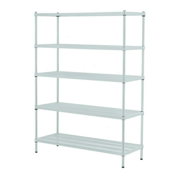 Design Ideas MeshWorks 5-Tier Metal Storage Shelving Unit Rack, Sage Green