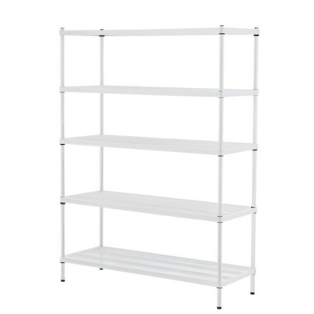 Design Ideas MeshWorks 5Tier Metal Storage Shelving Unit Rack, White