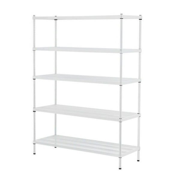 Design Ideas MeshWorks 5-Tier Metal Storage Shelving Unit Rack, White