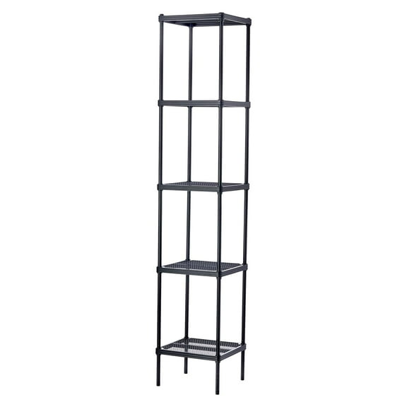 Design Ideas MeshWorks 5 Tier Metal Storage Shelving Unit Tower, Black