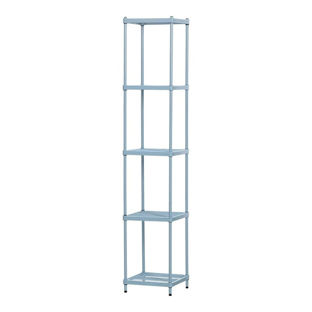 Design Ideas MeshWorks 5 Tier Metal Storage Shelving Unit Tower, Sky