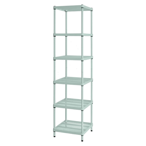 Design Ideas MeshWorks 6 Tier Metal Storage Shelving Unit Tower, Green