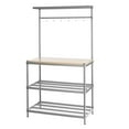 thumbnail image 1 of Design Ideas MeshWorks Metal Storage Wood Top Shelving Unit Rack, Silver, 1 of 11