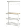 thumbnail image 1 of Design Ideas MeshWorks Metal Storage Wood Top Shelving Unit Rack, White, 1 of 12