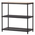 thumbnail image 1 of Design Ideas MeshWorks Shelving Rack, Metal Shelf Unit with Wood Top, Black, 1 of 12