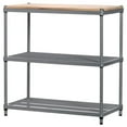 thumbnail image 1 of Design Ideas MeshWorks Metal Storage Wood Top Workbench Shelf Unit, Silver, 1 of 6