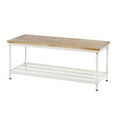 thumbnail image 1 of Design Ideas MeshWorks Wood Top 2-Tier Metal Storage Shelving Unit, White, 1 of 11