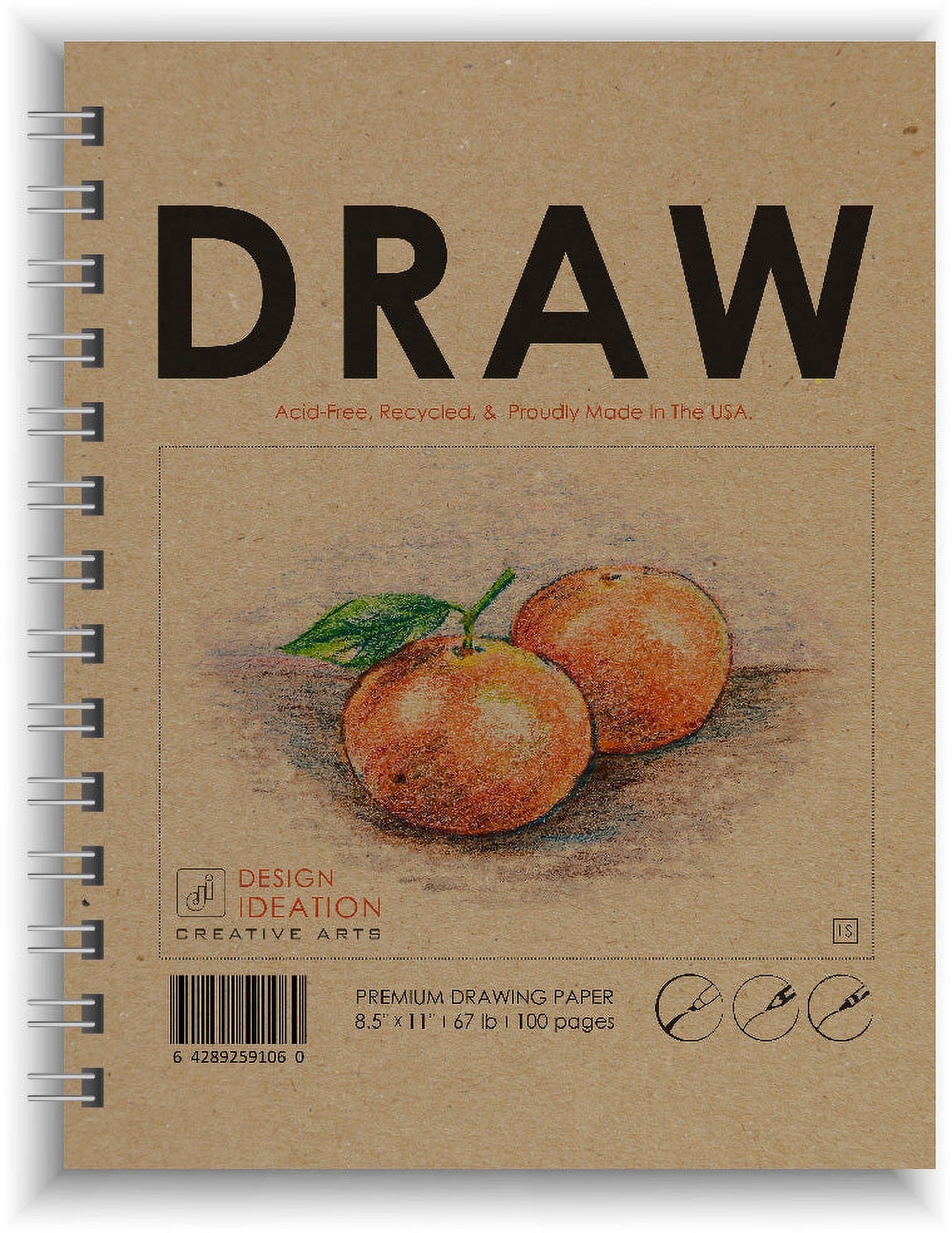 Creative Project Drawing Book. Wire Bound. Mixed Media Paper. (8.5