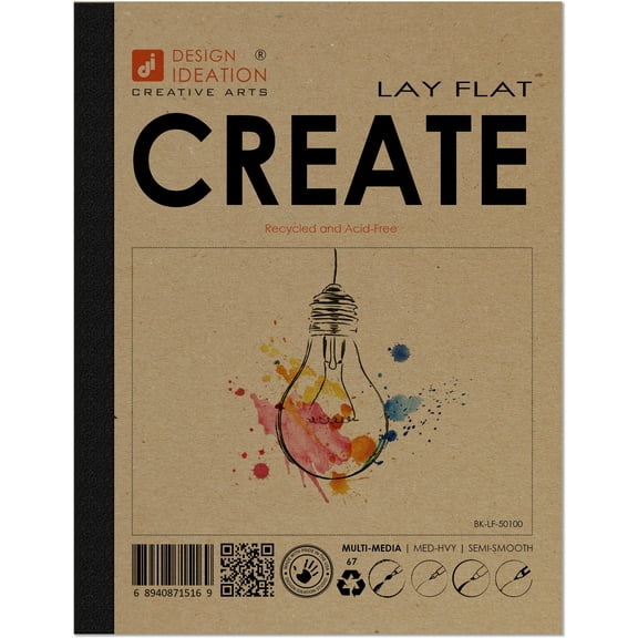 Lay Flat Sketchbook: Removable Sheets, Multi-Media Paper. Creative Project (8.5" x 11") LF-50100-LS (1 Book)