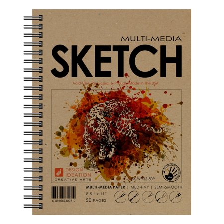 Creative Project Sketchbook. Wire Bound. Mixed Media Paper. (8.5" x 11") WB-2550-LS. (1 Book)