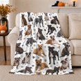 thumbnail image 1 of Design Illustration, Cozy Pet Portrait Pattern, Warm Flannel Blanket for Living Room and Bedroom with Detailed Artwork, Dog Lovers Just Because Gift, Pet Lover Home Decor, 1 of 9