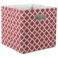thumbnail image 1 of Design Imports Polyester Cube Lattice Rust Square, 11"x11"x11", 100% Polyester, Red, 1 of 7
